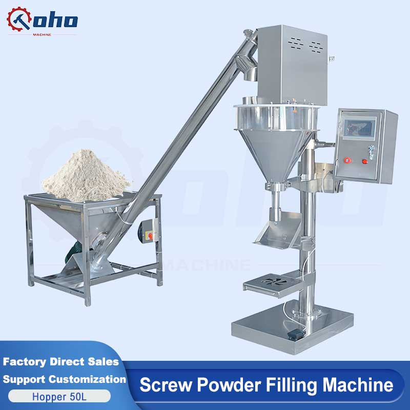CohoMachine LG-50L Vertical Semi-Automatic Scrwe Powder Filling Machine Equipped With Powder Feeding Machine