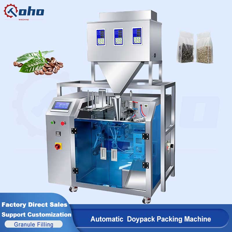CohoMachine DZ-220K-3T100 New Arrival Automatic Multi-function Granule Premade Pouch Bag Granule Filling Doypack Packing Machine